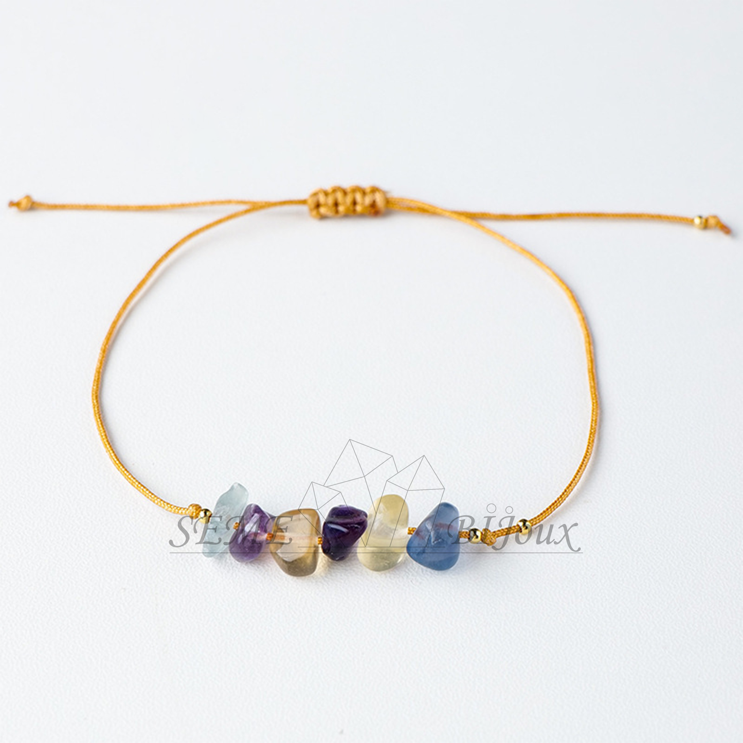 Bracelet bohème fluorite brute – Harmonie et créativité