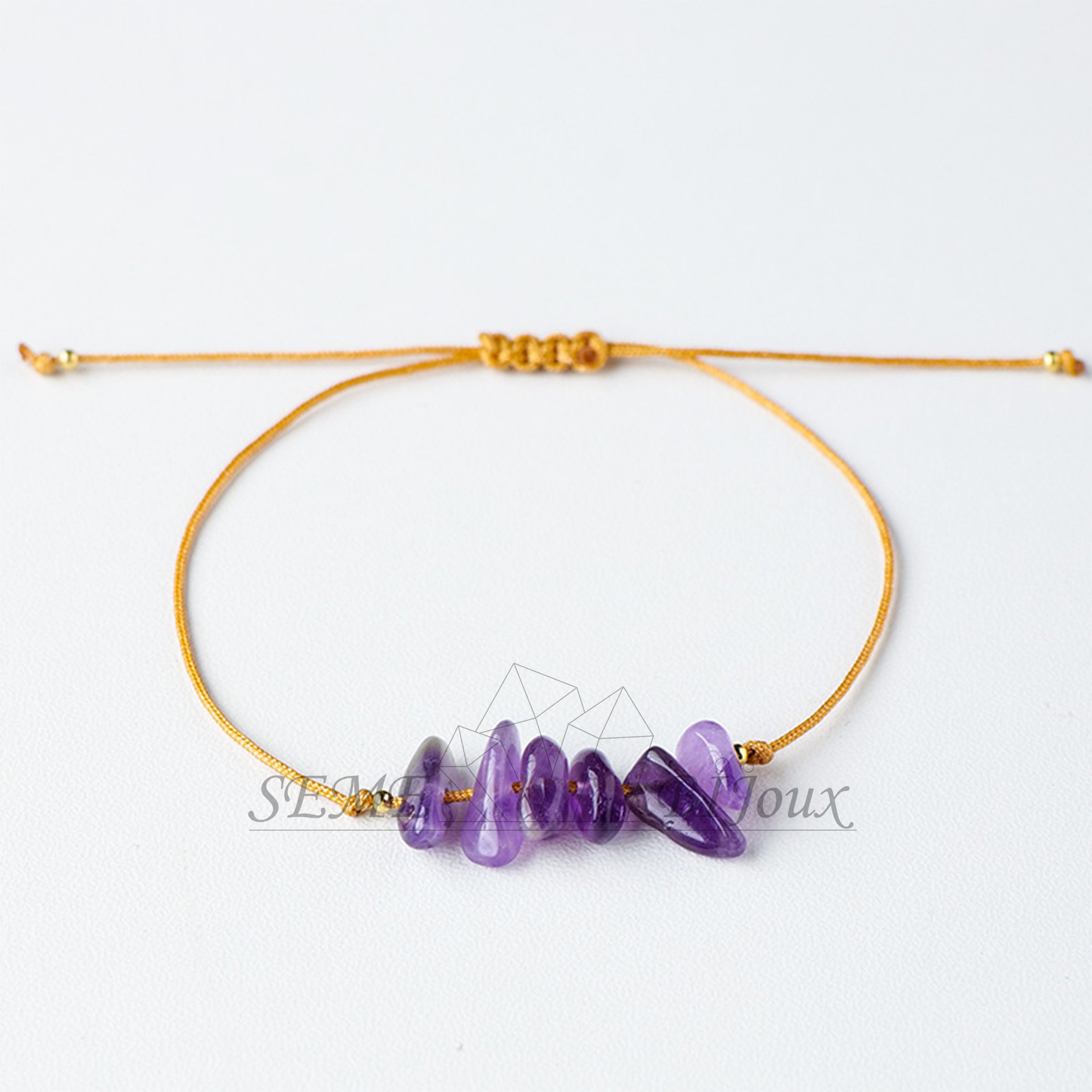Bracelet bohème pierre violette brute – Calme et clarté intérieure
