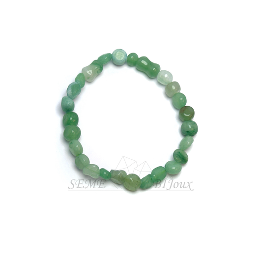 Bracelet en pierres naturelles - Aventurine verte plate 8mm