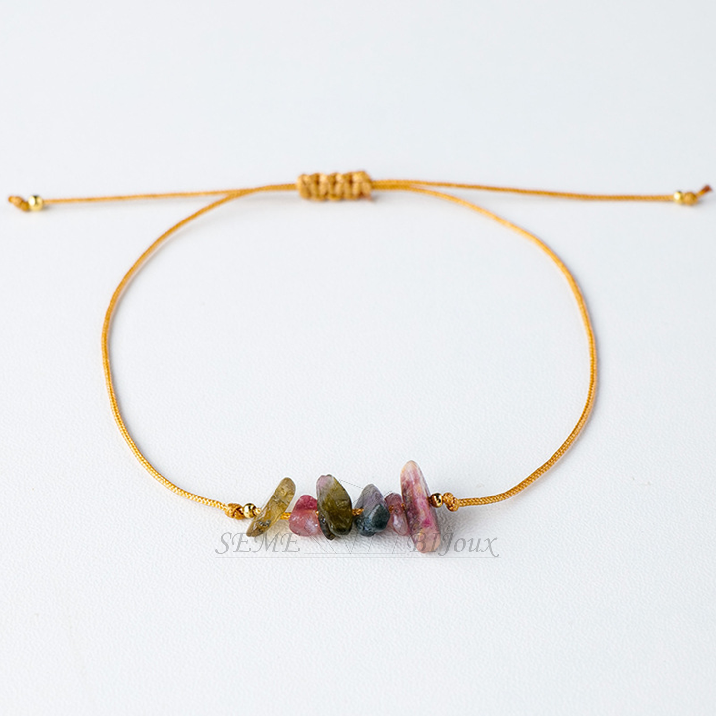 Bracelet bohème tourmaline brute – Équilibre et protection