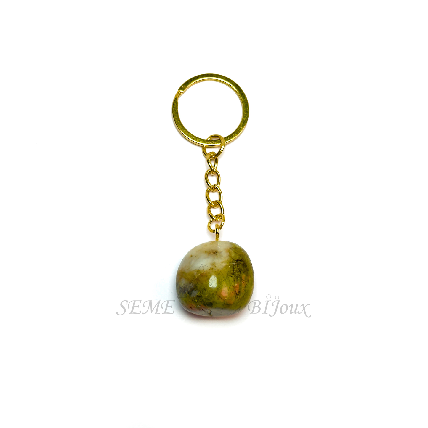 Porte-clés en pierre naturelle | Pierre Amazonite  Expression & Sérénité
