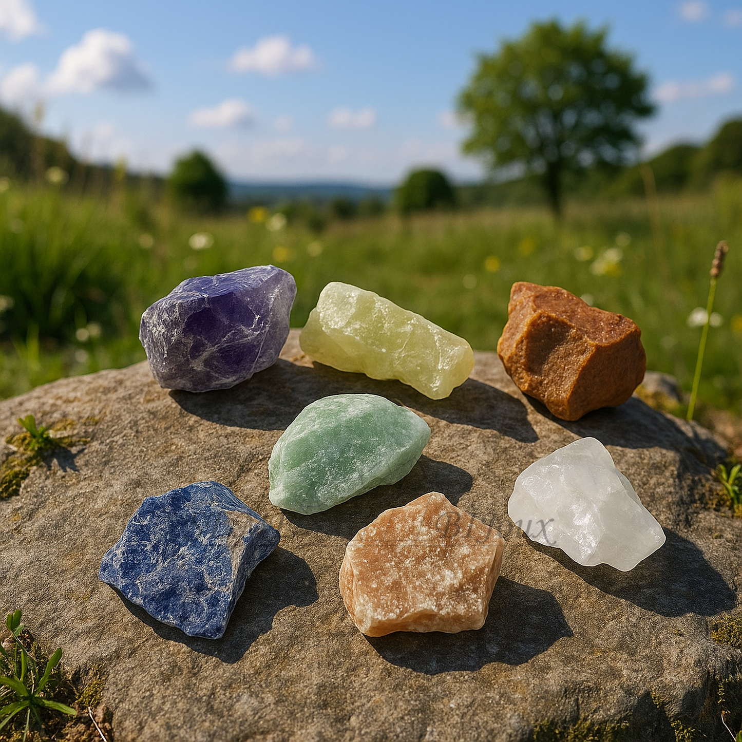 Ensemble de 7 pierres brutes naturelles | Chakras & Énergie