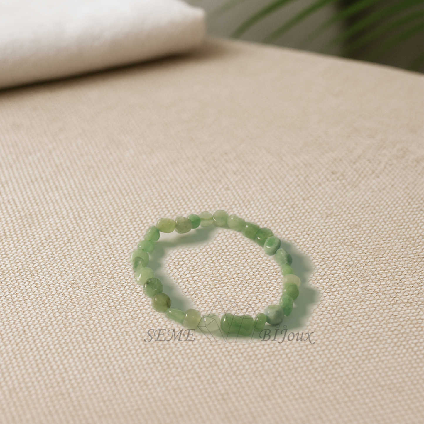 Bracelet en pierres naturelles - Aventurine verte plate 8mm