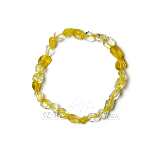 Bracelet en pierres naturelles - Citrine plate 8mm