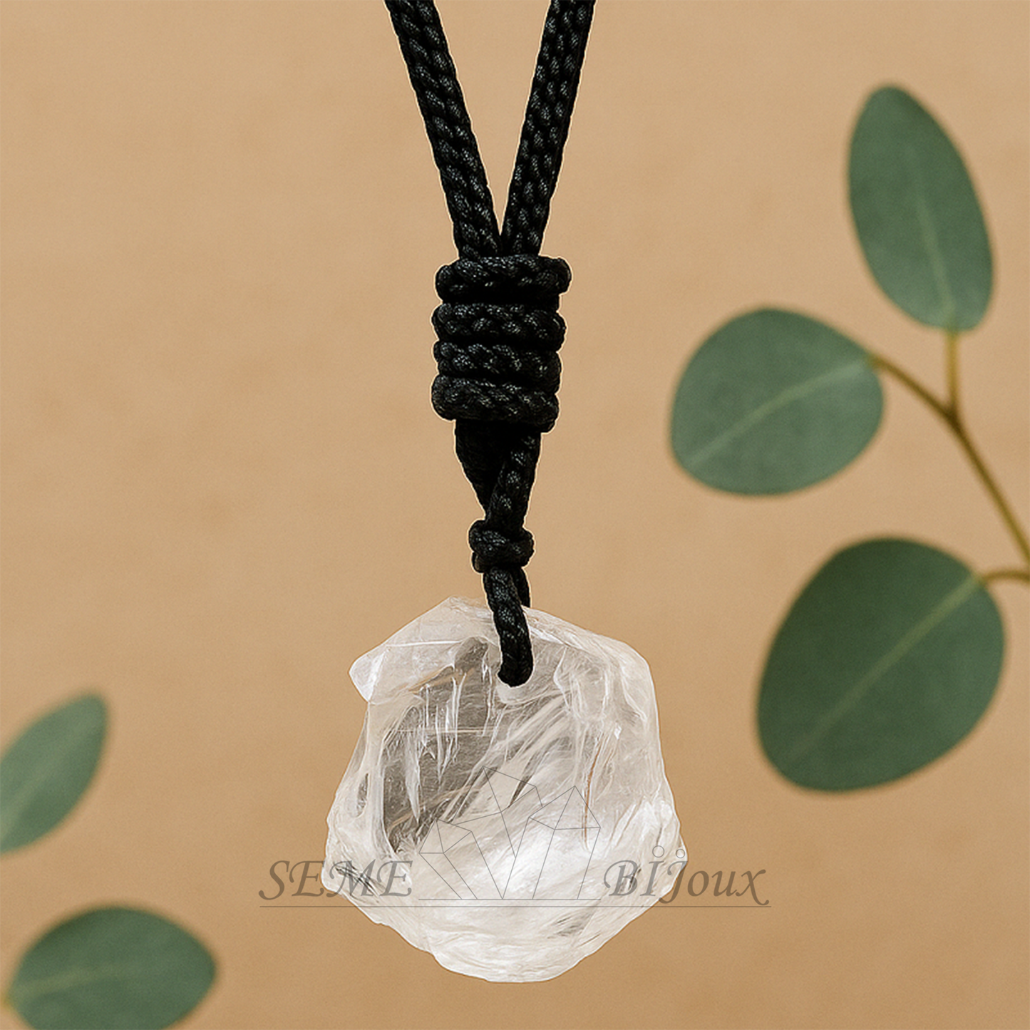 Pendentif Pierre Brute en Cristal Naturel | Énergie Authentique de la Nature Cristal de roche