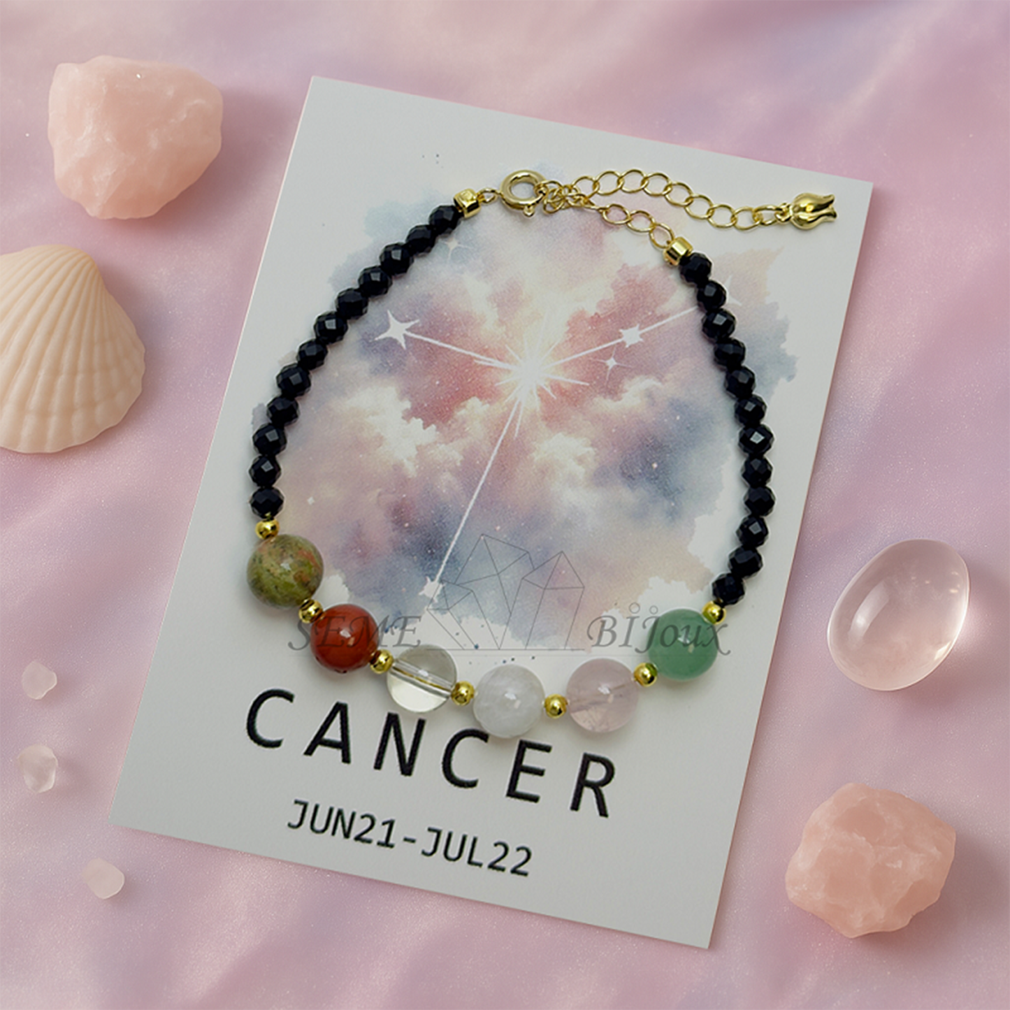 Bracelet astrologique Cancer – Pierre d’intuition et de protection émotionnelle – Signe du Zodiaque