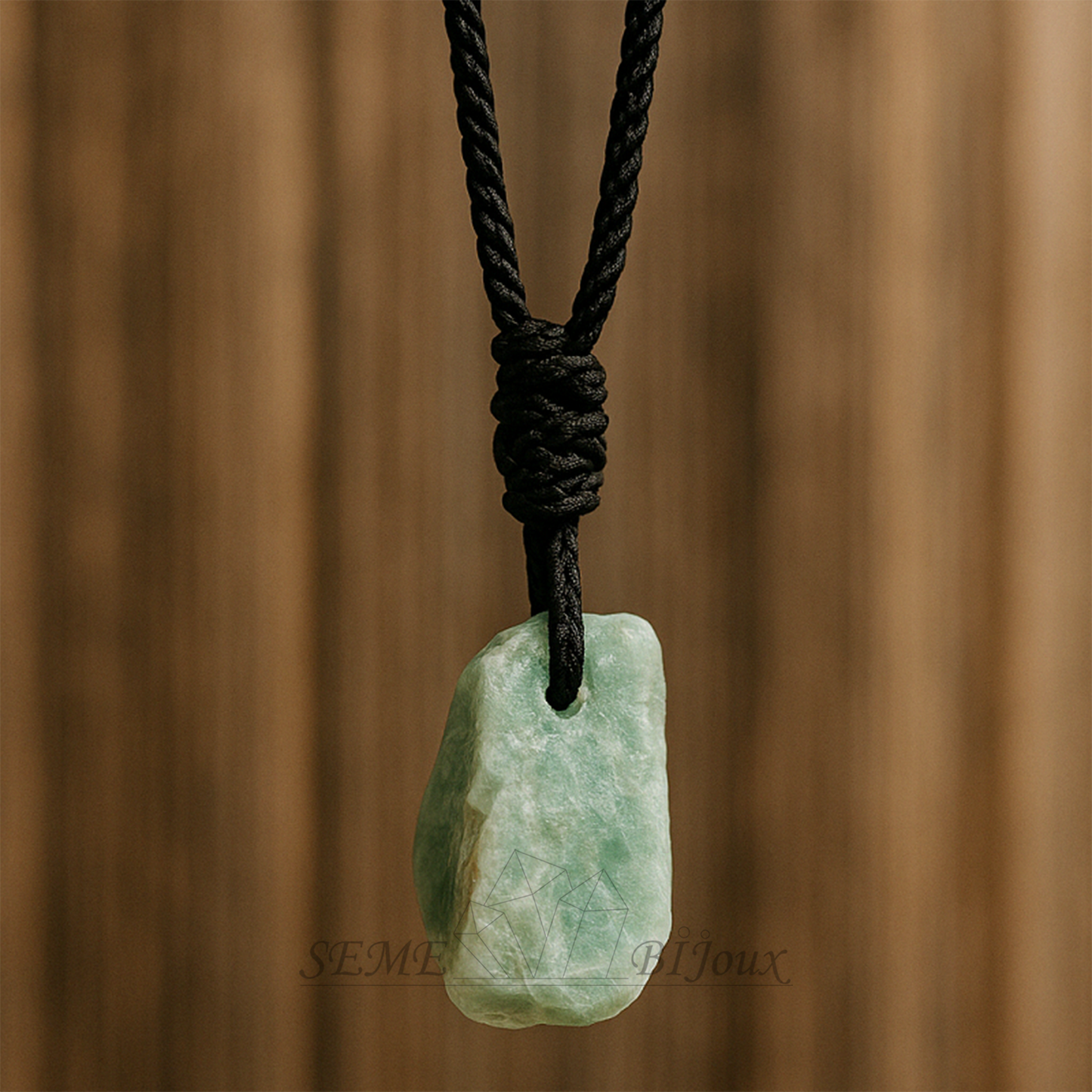 Pendentif Pierre Brute en Cristal Naturel | Énergie Authentique de la Nature Amazonite
