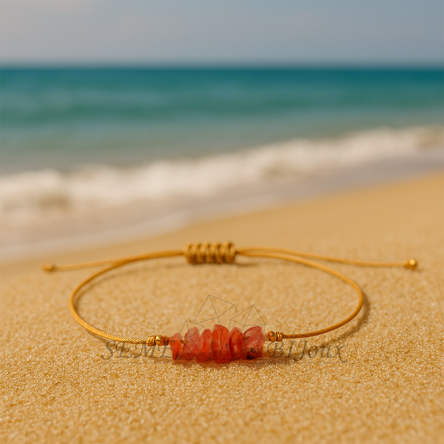 Bracelet bohème cornaline brute – Vitalité et confiance