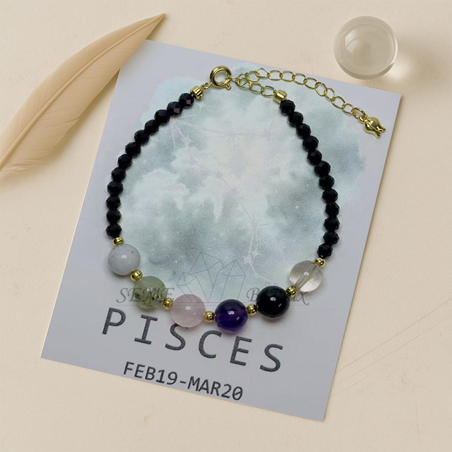 Bracelet astrologique Poissons – Intuition et Rêverie – Signe du Zodiaque